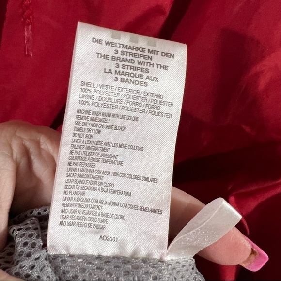 Vintage adidas Y2K Men’s Red Hooded Tracksuit Jacket with Gray Trim Size M - Picture 11 of 11